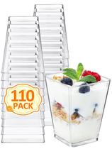 Copos de sobremesa de plástico NEEBAKE de 5 onças (150 mL) - pacote com 110 unidades transparentes