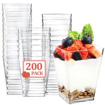 Copos de sobremesa descartáveis Eupako, pacote 200, 150 ml, plástico transparente