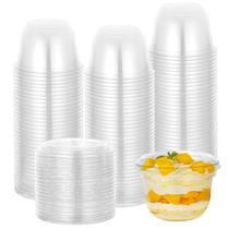 Copos de sobremesa descartáveis KKONHII 300mL (pacote de 100) com tampas