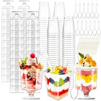 Copos de sobremesa Jnnzzggu 510 unidades com colheres e palitos de dente 150 mL