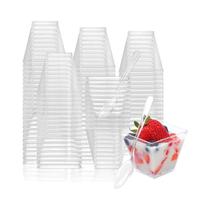 Copos De Sobremesa Mini 2OZ Pacote Com 100 Copos Pequenos De Plástico Para Festa Pudim Fruta Sorvete