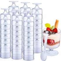 Copos de sobremesa Nuogo 200 unidades 150 mL com colheres 60 unidades de plástico