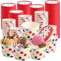 Copos de sorvete de papel Dicunoy, pacote 60, 240 mL com tampas