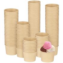 Copos de sorvete de papel Ruisita de 8 onças, pacote com 120, marrons, descartáveis