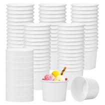 Copos de sorvete Hedume, papel descartável de 8 onças, pacote com 75 tampas