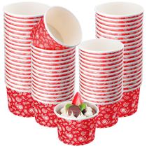 Copos de sorvete Nuanchu Red Bandana Paper 270 ml, pacote com 100