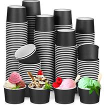 Copos de sorvete Nuenen 300 unidades de papel preto descartável de 240 ml Copos de sorvete Nuenen 300 unidades de papel preto descartável de 240 ml