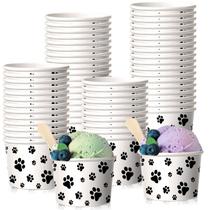 Copos de sorvete Patelai Paw Print, papel de 240 ml, 50 unidades Copos de sorvete Patelai Paw Print, papel de 240 ml, 50 unidades