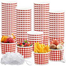 Copos de sorvete Tessco, pacote com 100, tigelas de guingão de 350 ml