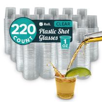 Copos de tiro de plástico Reli. 1 onça (29 mL), pacote com 220 unidades transparentes