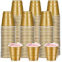 Copos de tiro Layhit, pacote com 200 ml, plástico descartável dourado, 60 ml
