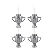 Copos De Troféu De Carro De Corrida De Plástico De 12 Oz Com Canudos E Tampas Para Suprimentos De
