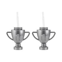Copos De Troféu De Carro De Corrida De Plástico De 12 Oz Com Canudos E Tampas Para Suprimentos De