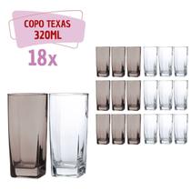 Copos de Vidro 320ml 9 Transparente 9 Cinza Texas Agua Copos de Vidro 320ml 9 Transparente 9 Cinza Texas Agua