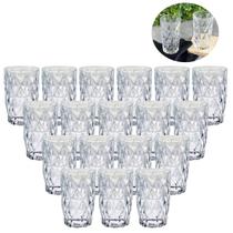 Copos De Vidro 370ML Grosso Modelo Diamante P/ Agua Suco 18 UN