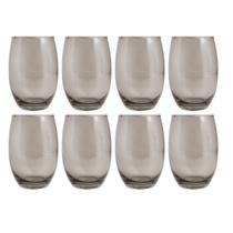 Copos de Vidro 450ml Cinza California Agua Suco Vinho 8 Unid