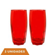 Copos de Vidro Jogo com 2 Florence 370ml Vermelho Luxo