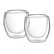 Copos de vidro para café com parede dupla 70ml conjunto 2