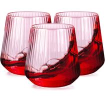 Copos de vinho Ciaell Ribbed Pink Plastic 400mL (pacote com 30) Copos de vinho Ciaell Ribbed Pink Plastic 400mL (pacote com 30)
