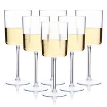 Copos de vinho de plástico Ciaell, 10 onças, pacote com 6, descartáveis com haste Copos de vinho de plástico Ciaell, 10 onças, pacote com 6, descartáveis com haste