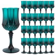 Copos de vinho de plástico LEYIQU, pacote com 24 unidades, verdes, 17x7cm, 210ml