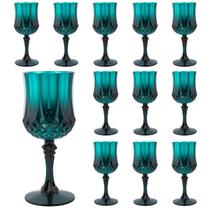 Copos de vinho de plástico LEYIQU Vintage Style 200mL (12, verdes)