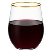 Copos de vinho descartáveis de plástico sem haste de 12 onças (36 unidades) Copos de vinho descartáveis de plástico sem haste de 12 onças (36 unidades)