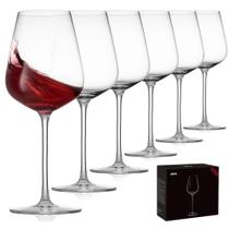 Copos de vinho JBHO Hand Blown Bordeaux 530ml, conjunto de 6 cristais Copos de vinho JBHO Hand Blown Bordeaux 530ml, conjunto de 6 cristais