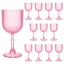 Copos de vinho LEYIQU, taças de plástico, 270 ml, acrílico com nervuras Copos de vinho LEYIQU, taças de plástico, 270 ml, acrílico com nervuras