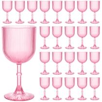 Copos de vinho LEYIQU, taças de plástico, 270 ml, acrílico com nervuras Copos de vinho LEYIQU, taças de plástico, 270 ml, acrílico com nervuras