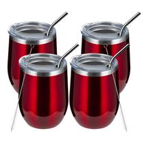 Copos de vinho MEWAY 350mL, pacote com 4 copos de aço inoxidável Copos de vinho MEWAY 350mL, pacote com 4 copos de aço inoxidável
