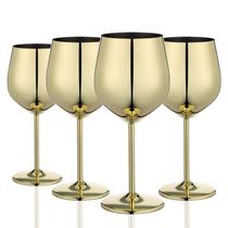 Copos de vinho WOTOR, pacote com 4 copos de aço inoxidável inquebrável de 530 ml Copos de vinho WOTOR, pacote com 4 copos de aço inoxidável inquebrável de 530 ml