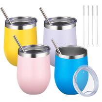Copos de vinho YEBTS Life 350mL, pacote com 4 copos de aço inoxidável Copos de vinho YEBTS Life 350mL, pacote com 4 copos de aço inoxidável