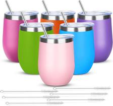 Copos de vinho YEBTS Life 350mL, pacote com 6 copos de aço inoxidável