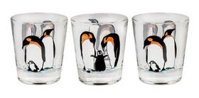 Copos Decorativos De Pinguins - 200ml - Kit Com 3 Copos