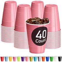 Copos DecorRack de plástico rosa claro de 350 ml (40 unidades) reutilizáveis
