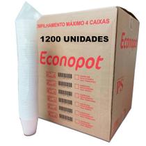 Copos Descartáveis 180ml Econopot - Caixa em Atacado 12 Pacotes com 100 Copos