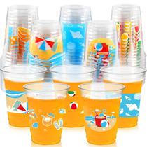 Copos descartáveis CUPLOOV 350ml para decoração de festa na piscina na praia x100