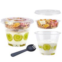 Copos descartáveis de iogurte para parfait TOFLEN 275mL com tampas, pacote com 50
