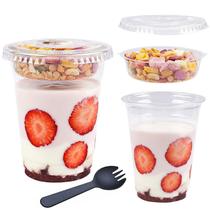 Copos descartáveis de iogurte para parfait TOFLEN 360 ml com tampas, pacote com 50