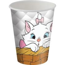 Copos Descartáveis de Papel para Aniversário Comemoração - Gatinha Marie - 8 Unidades - Festcolor