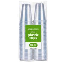 Copos Descartáveis de Plástico Amazon Basics - 9 Oz (100 Unidades)