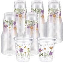 Copos descartáveis de plástico Hushee Floral 480 ml 60 unidades Copos descartáveis de plástico Hushee Floral 480 ml 60 unidades
