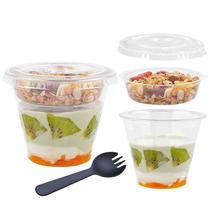Copos descartáveis de plástico para parfait de iogurte de 275 ml (pacote com 50) Copos descartáveis de plástico para parfait de iogurte de 275 ml (pacote com 50)