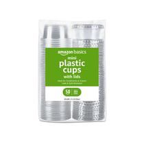 Copos descartáveis de plástico para viagem Amazon Basics 60 ml e 50 unidades