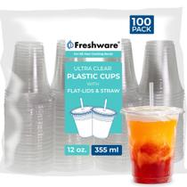 Copos descartáveis Freshware Clear Plastic 350mL 100 copos