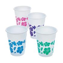 Copos descartáveis Fun Express Hibiscus Design 400 ml, conjunto de 50 Copos descartáveis Fun Express Hibiscus Design 400 ml, conjunto de 50