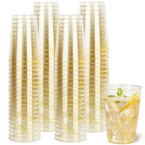 Copos descartáveis I00000, pacote de 50 ml, plástico dourado com glitter