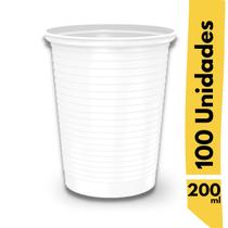 Copos Descartáveis Plástico 200ml Reforçado 100 Unidades