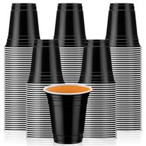 Copos descartáveis Sabary, pacote de plástico de 12 onças, 100% preto/branco